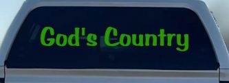 God's Country Christian Car or Truck Window Decal Sticker (Lime)