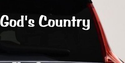 God's Country Christian Car or Truck Window Vinyl Decal Sticker