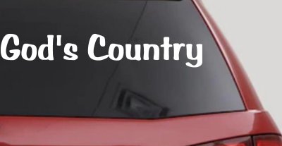 God's Country Christian Car or Truck Window Vinyl Decal Sticker