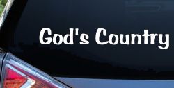 God's Country Christian Car or Truck Window Decal Sticker