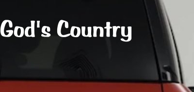 God's Country Christian Car or Truck Window Vinyl Decal Sticker