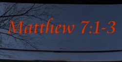 Matthew 7:1 Judge Not That Ye Be Not Judged Christian Car or Truck Window Decal Sticker (Orange Red)