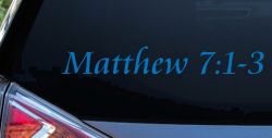 Matthew 7:1 Judge Not That Ye Be Not Judged Christian Car or Truck Window Decal Sticker (Sky Blue)