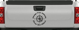 Change your Altitude Change your Attitude Mountains Ocean Palm Trees Car or Truck Window Decal Sticker (Black)