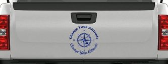 Change your Altitude Change your Attitude Mountains Ocean Palm Trees Car or Truck Window Decal Sticker (Navy)