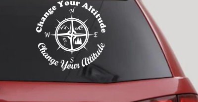 Change your Altitude Change your Attitude Mountains Ocean Palm Trees Car or Truck Window Vinyl Decal Sticker