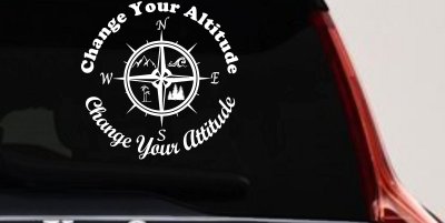 Change your Altitude Change your Attitude Mountains Ocean Palm Trees Car or Truck Window Vinyl Decal Sticker