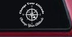Change your Altitude Change your Attitude Mountains Ocean Palm Trees Car or Truck Window Decal Sticker