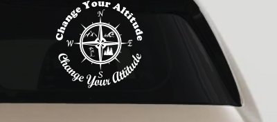 Change your Altitude Change your Attitude Mountains Ocean Palm Trees Car or Truck Window Vinyl Decal Sticker