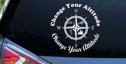 Change your Altitude Change your Attitude Mountains Ocean Palm Trees Car or Truck Window Decal Sticker