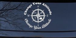 Change your Altitude Change your Attitude Mountains Ocean Palm Trees Car or Truck Window Decal Sticker