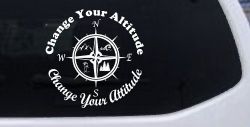 Change your Altitude Change your Attitude Mountains Ocean Palm Trees Car or Truck Window Decal Sticker