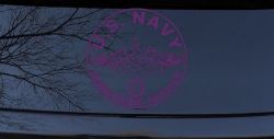 US Navy Submarine Service Dolphins with the Engineman Insignia symbol Military Car or Truck Window Decal Sticker (Violet)