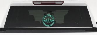 US Navy Submarine Service Dolphins In Circle Military Car or Truck Window Vinyl Decal Sticker (Mint)