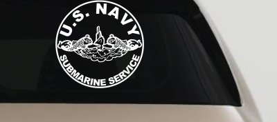 US Navy Submarine Service Dolphins In Circle Military Car or Truck Window Vinyl Decal Sticker