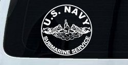 US Navy Submarine Service Dolphins In Circle Military Car or Truck Window Decal Sticker