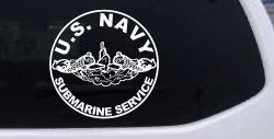 US Navy Submarine Service Dolphins In Circle Military Car or Truck Window Decal Sticker