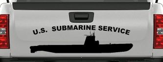 US Navy Submarine Service Balao Class Military Car or Truck Window Decal Sticker (Black)