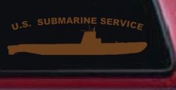 US Navy Submarine Service Balao Class Military Car or Truck Window Vinyl Decal Sticker (Copper)