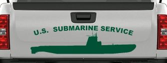 US Navy Submarine Service Balao Class Military Car or Truck Window Decal Sticker (Dark Green)