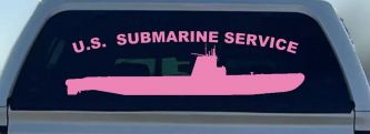 US Navy Submarine Service Balao Class Military Car or Truck Window Decal Sticker (Pink)