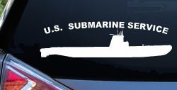 US Navy Submarine Service Balao Class Military Car or Truck Window Decal Sticker (White)