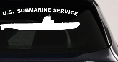 US Navy Submarine Service Balao Class Military Car or Truck Window Vinyl Decal Sticker (White)