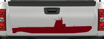 US Navy Balao Class Submarine Military Car or Truck Window Decal Sticker (Burgundy)