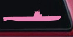 US Navy Balao Class Submarine Military Car or Truck Window Decal Sticker (Pink)