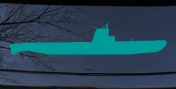 US Navy Balao Class Submarine Military Car or Truck Window Decal Sticker (Turquoise)