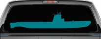 US Navy Balao Class Submarine Military Car or Truck Window Decal Sticker (Turquoise Blue)