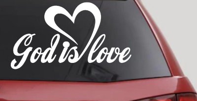 God Is Love with Heart Christian Car or Truck Window Vinyl Decal Sticker