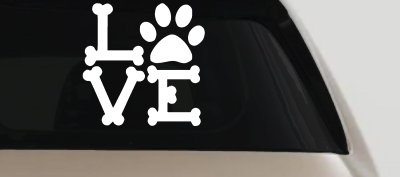 Dog Bones Love with Paw Animals Car or Truck Window Vinyl Decal Sticker