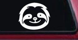 Cute Sloth Smiling Face Car or Truck Window Decal Sticker