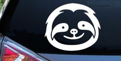 Cute Sloth Smiling Face Car or Truck Window Decal Sticker
