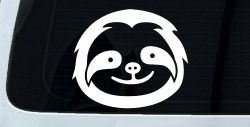 Cute Sloth Smiling Face Car or Truck Window Decal Sticker
