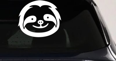 Cute Sloth Smiling Face Car or Truck Window Vinyl Decal Sticker