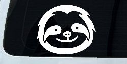 Cute Sloth Smiling Face Car or Truck Window Decal Sticker