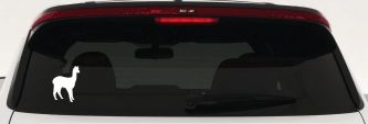 Alpaca Car or Truck Window Vinyl Decal Sticker (White)