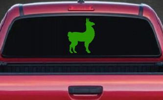 Llama Car or Truck Window Decal Sticker (Lime)