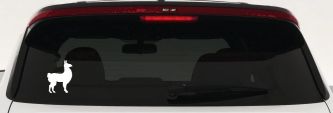 Llama Car or Truck Window Decal Sticker (White)