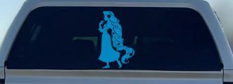 Rapunzel Car or Truck Window Vinyl Decal Sticker (Blue)