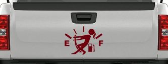 Funny Gas Gauge Empty Full Female Girl Woman Car or Truck Window Decal Sticker (Burgundy)