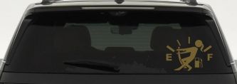 Funny Gas Gauge Empty Full Female Girl Woman Car or Truck Window Decal Sticker (Gold)