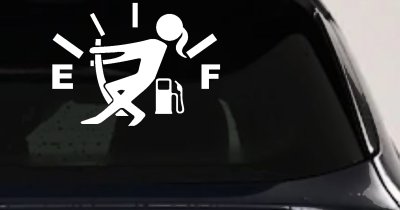 Funny Gas Gauge Empty Full Female Girl Woman Car or Truck Window Vinyl Decal Sticker