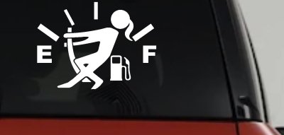 Funny Gas Gauge Empty Full Female Girl Woman Car or Truck Window Vinyl Decal Sticker