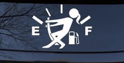 Funny Gas Gauge Empty Full Female Girl Woman Car or Truck Window Decal Sticker