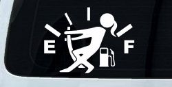 Funny Gas Gauge Empty Full Female Girl Woman Car or Truck Window Decal Sticker