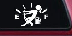 Funny Gas Gauge Empty Full Female Girl Woman Car or Truck Window Decal Sticker