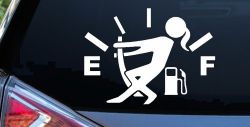 Funny Gas Gauge Empty Full Female Girl Woman Car or Truck Window Decal Sticker